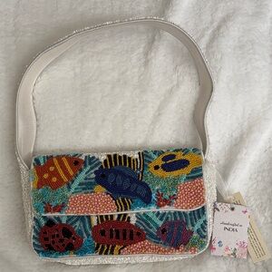 *CLEARANCE* Made in India Colorful Fish Themed Beaded Women's Bag